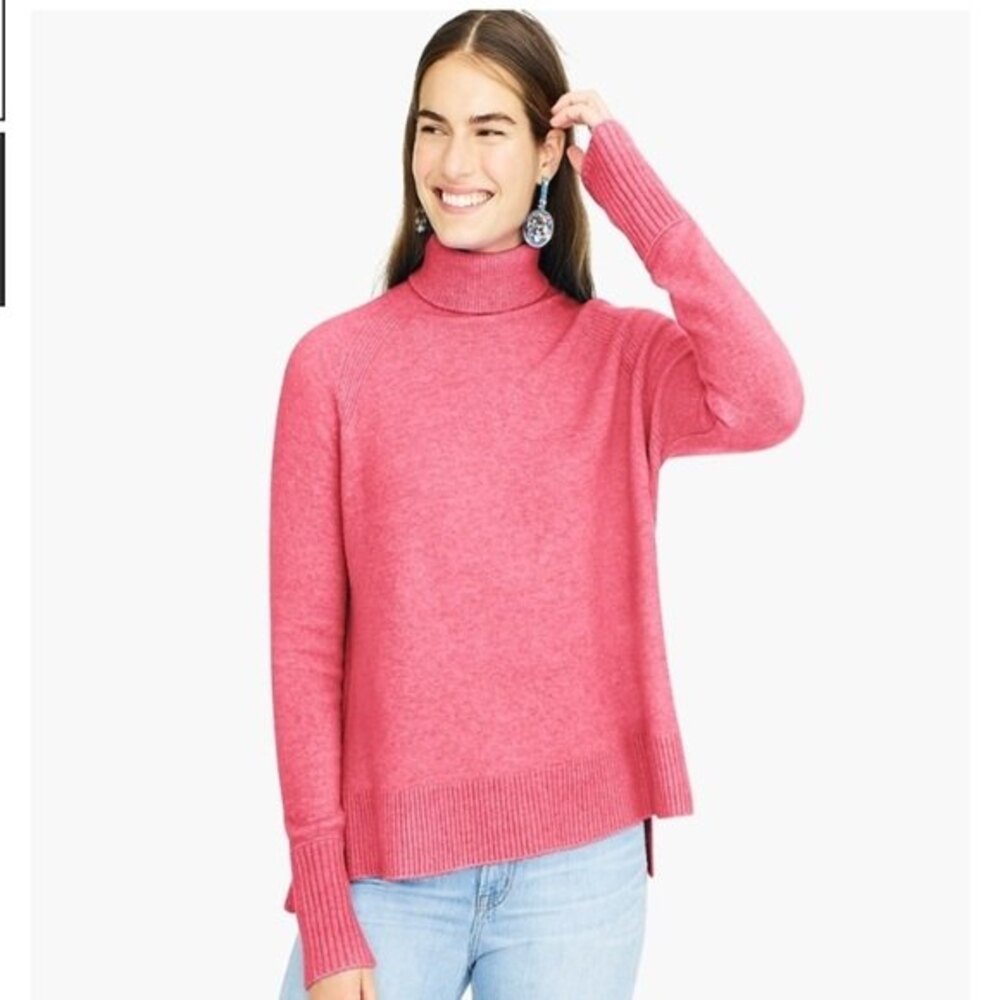 J. Crew Side Slit Supersoft Turtleneck Sweater L